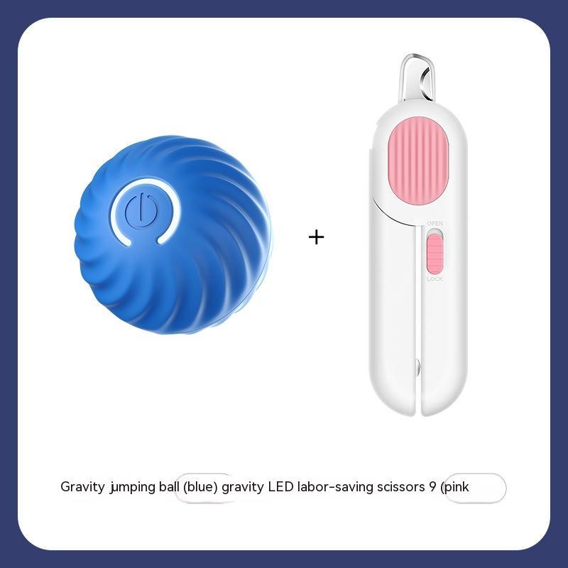 Rubber LED Jumping Dog And Cat Ball Toy