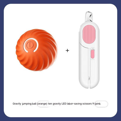 Rubber LED Jumping Dog And Cat Ball Toy