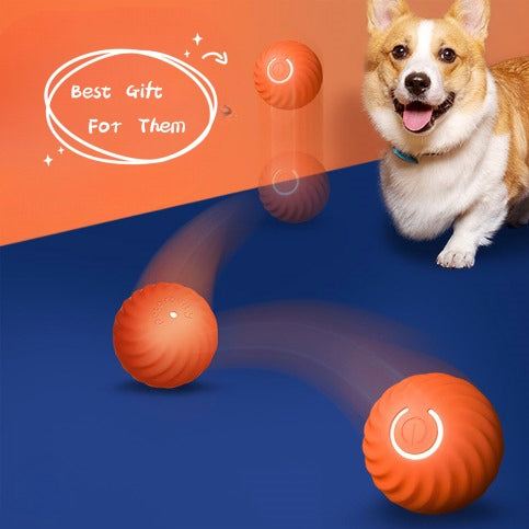 Rubber LED Jumping Dog And Cat Ball Toy