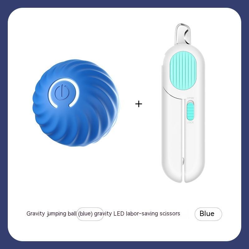 Rubber LED Jumping Dog And Cat Ball Toy