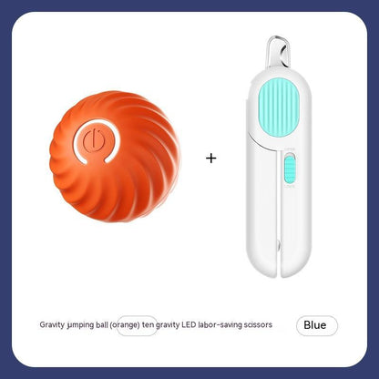 Rubber LED Jumping Dog And Cat Ball Toy